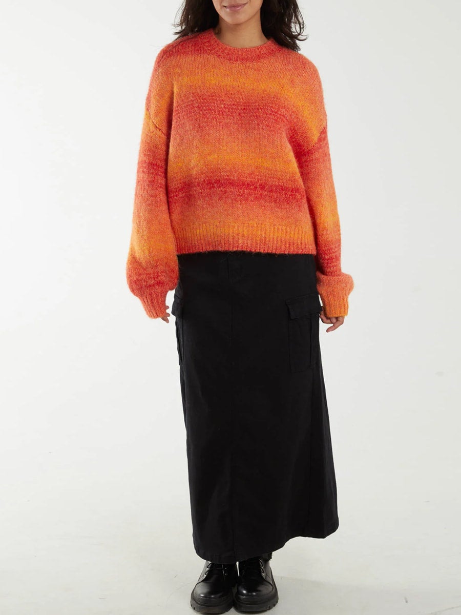 WF5058 Bright Striped Baggy Sleeve Jumper